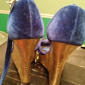 Royal blue & Gold Wedges